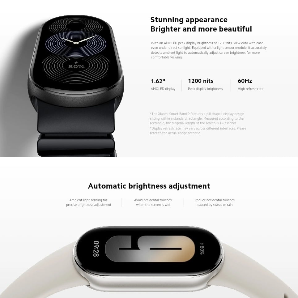 Xiaomi Smart Band 9 Amoled display Metal frame Fitness Tracker