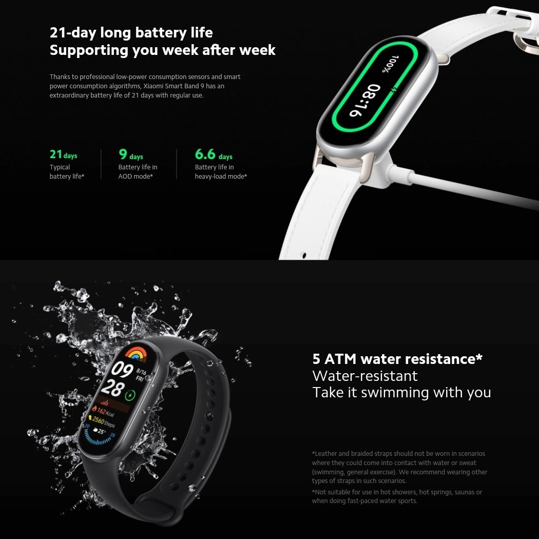 Xiaomi Smart Band 9 Amoled display Metal frame Fitness Tracker
