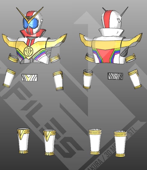 Sentai Zenkaiser Pepakura cosplay template pattern foam
