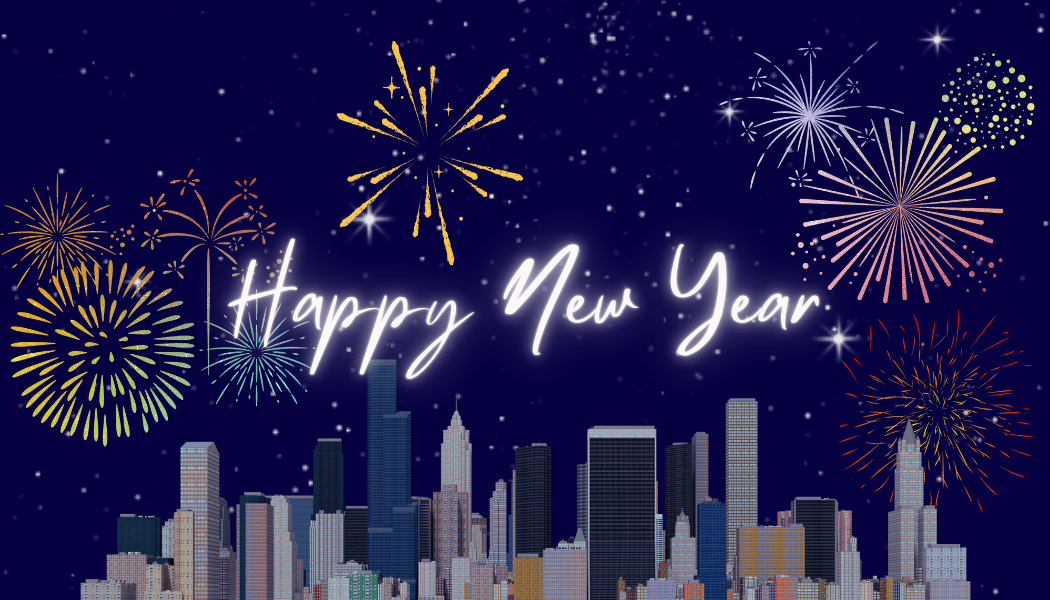 Customizable City Skyline Fireworks Gift/Favor Tag| Digital Canva Template. Front design