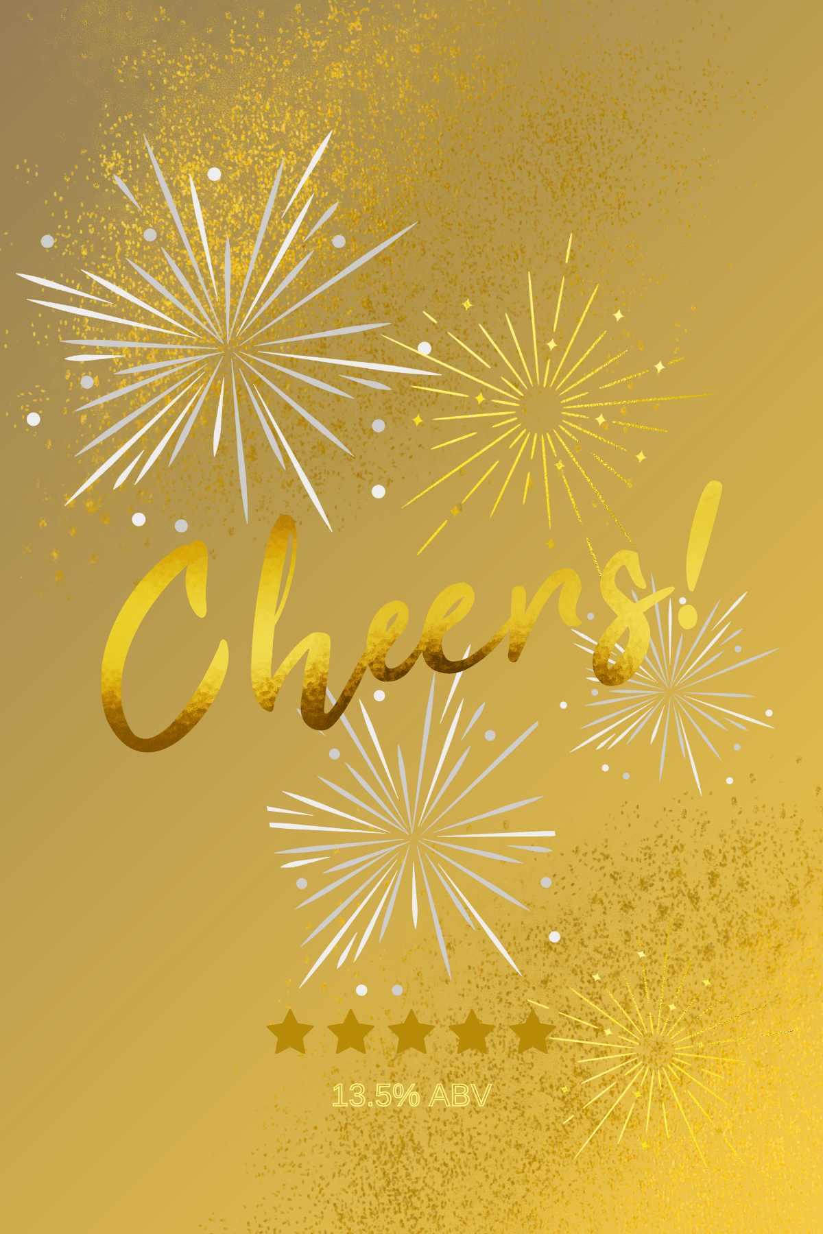 Customizable Bold Cheers Celebration Sticker Label 4"x6" | Digital Canva Template. Design