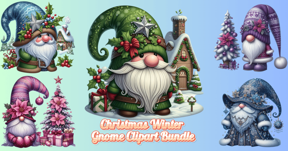 Christmas Winter Gnome Clipart Bundle - Payhip