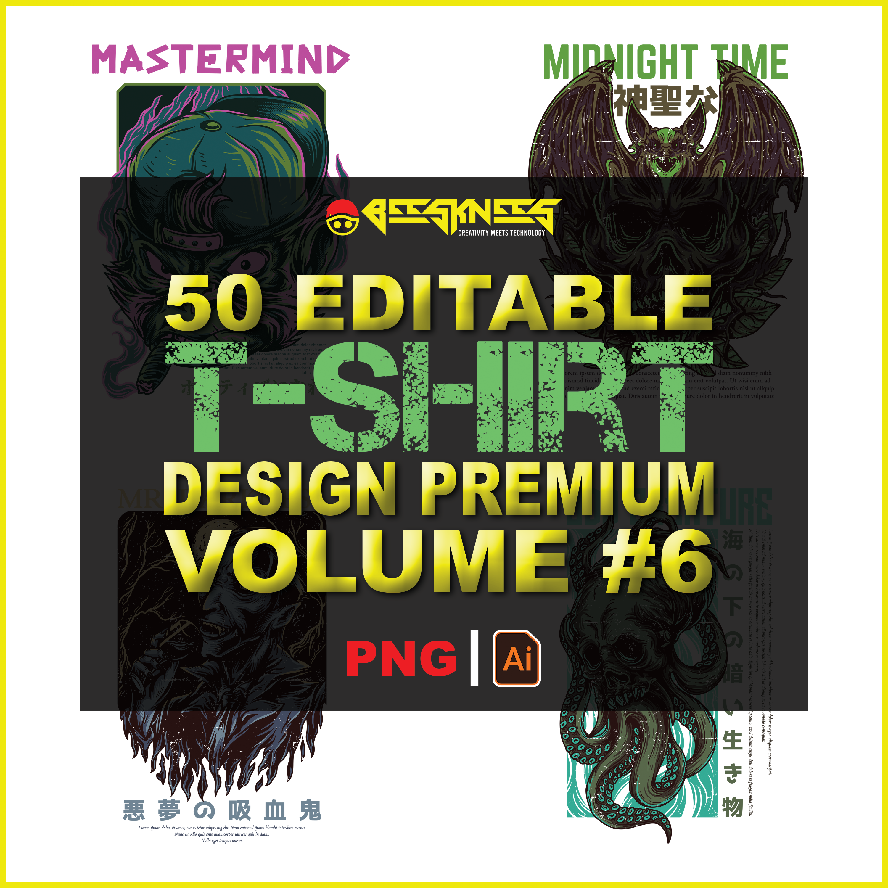 50 Editable T-Shirt Design PREMIUM Vol. #6 - Payhip
