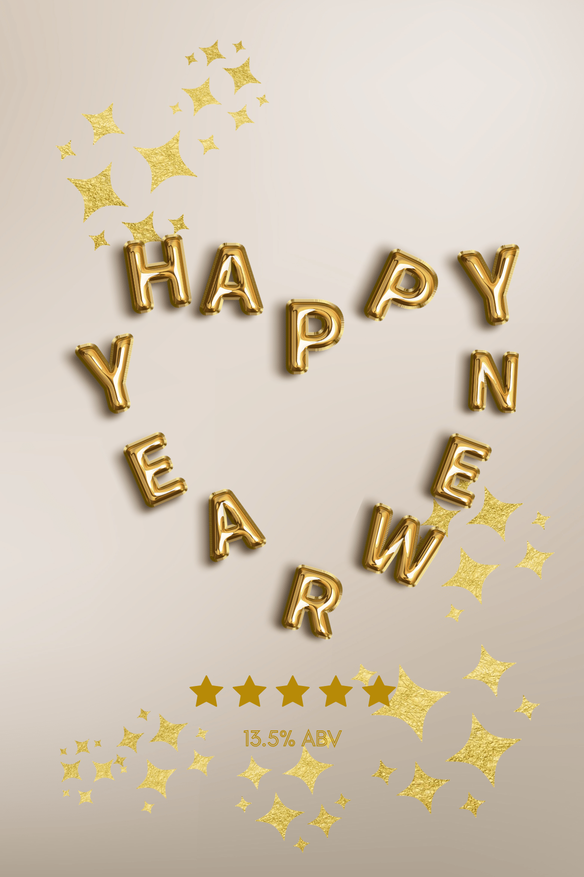 Customizable Heart-Shaped New Year Balloons Sticker Label 4"x6" | Digital Canva Template. Design