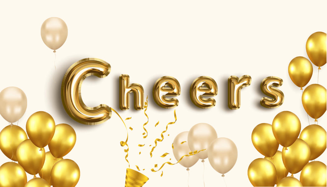Customizable Cheers Celebration Balloons Gift/Favor Tag| Digital Canva Template. Front design