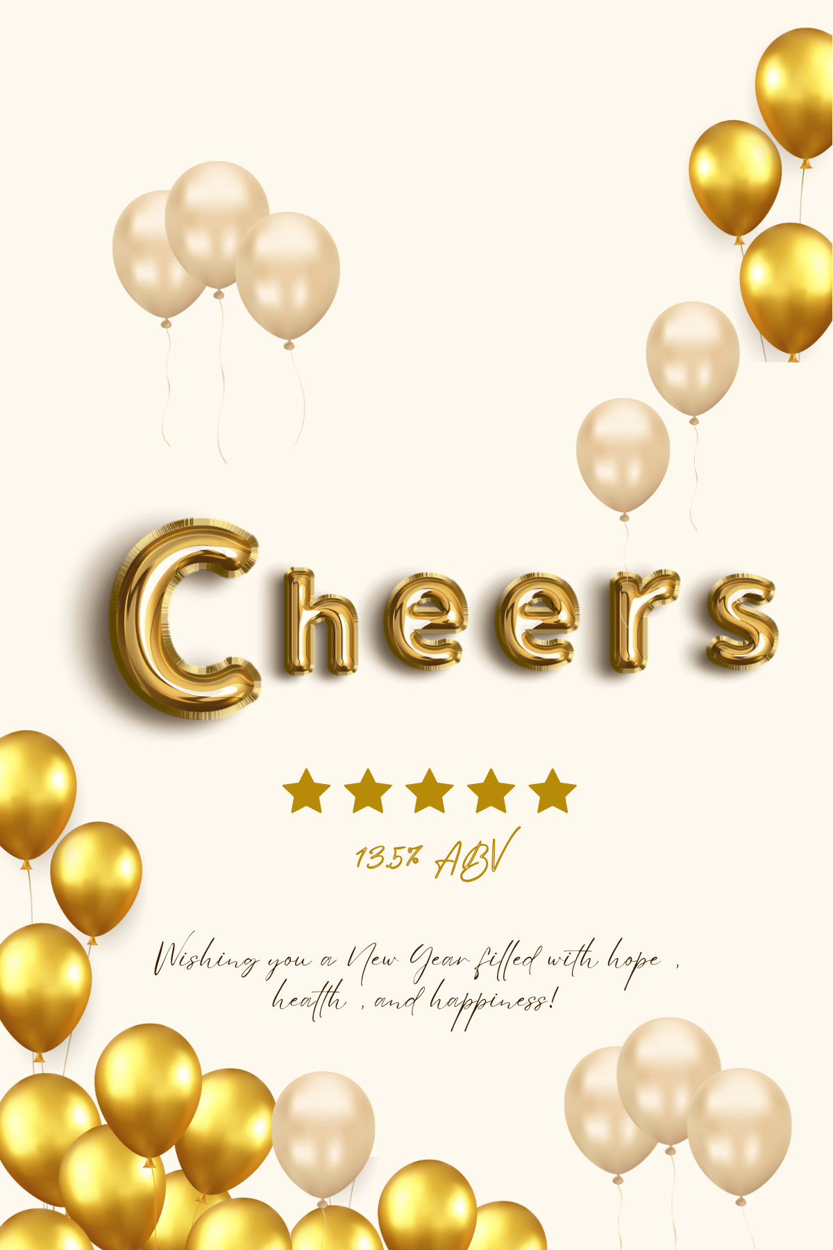 Customizable Cheers Celebration Balloons Sticker Label 4"x6" | Digital Canva Template. Design