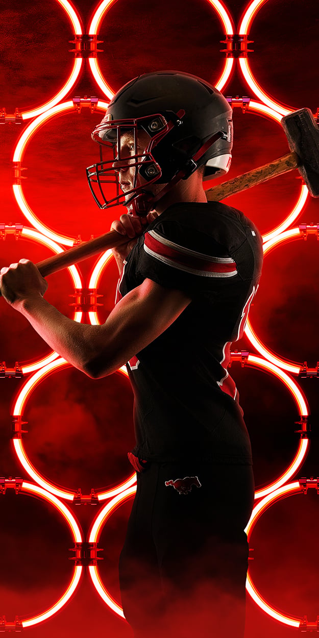 Neon Ring Lights, Photoshop Template, Digital Background, Layered PSD, for Sports, Teams, Schools, Leagues, Photo Day, Media Day, Game Day, Graphics for Photography and Photographers