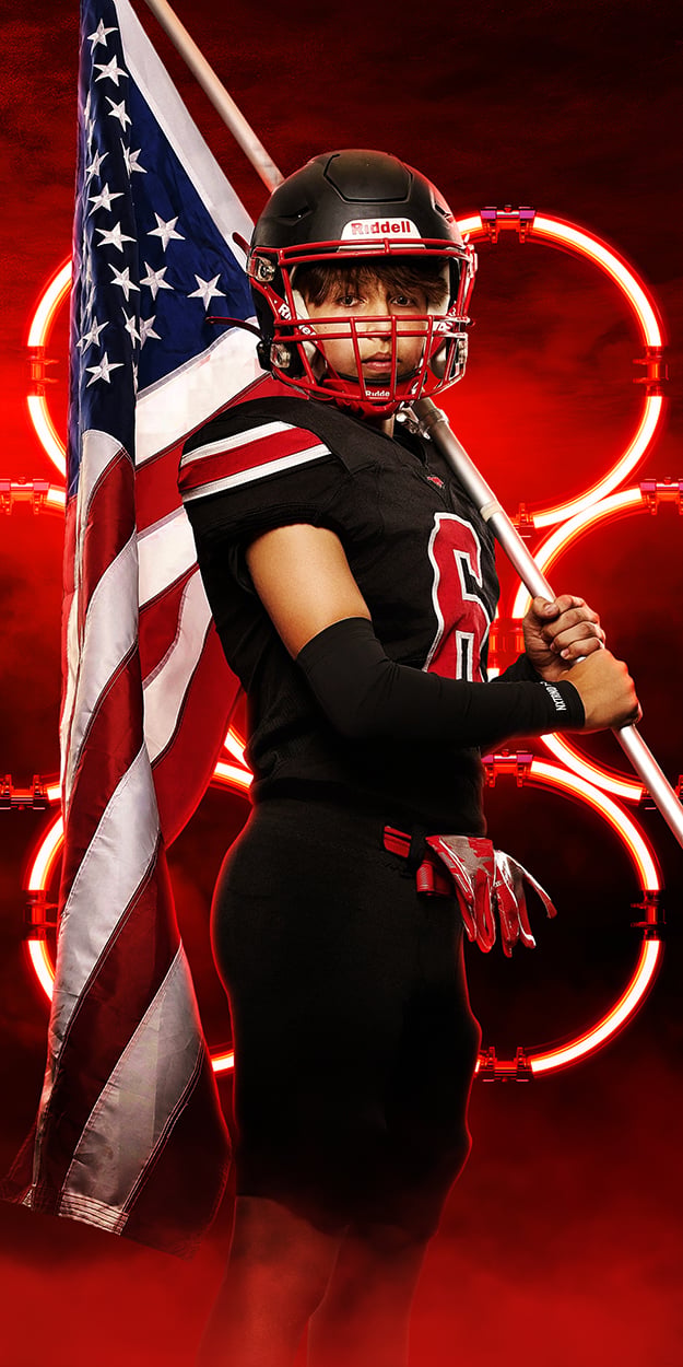 Neon Ring Lights, Photoshop Template, Digital Background, Layered PSD, for Sports, Teams, Schools, Leagues, Photo Day, Media Day, Game Day, Graphics for Photography and Photographers