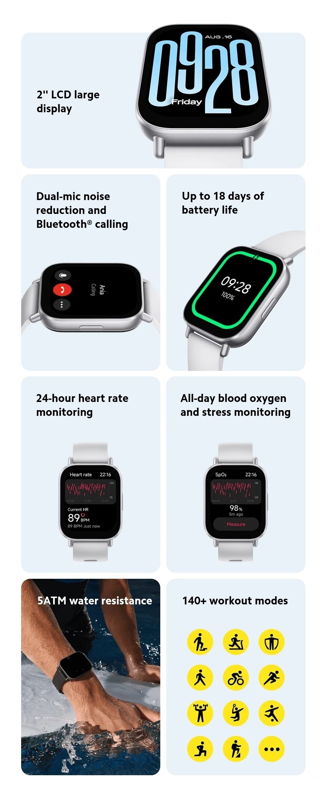 Xiaomi Redmi Watch 5 Active Calling Fitness Tracker