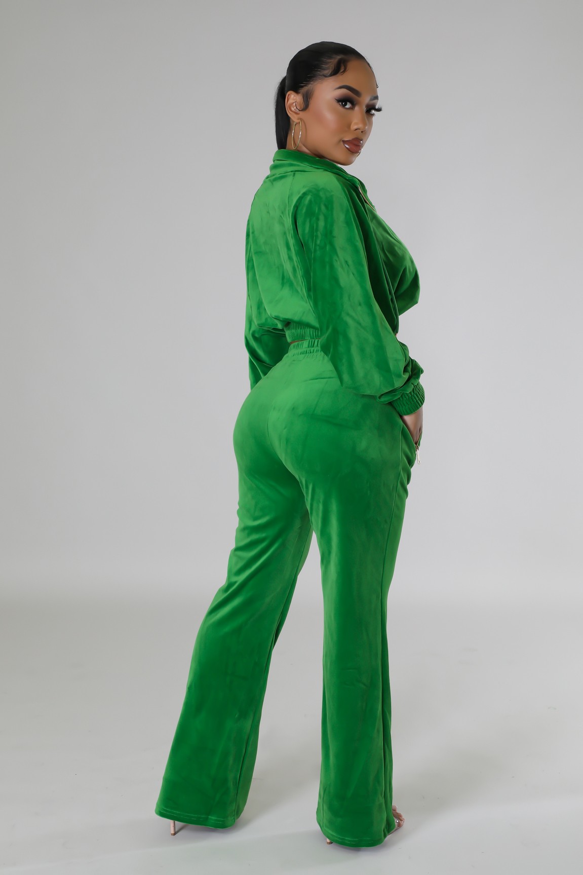 Cropped Jacket Stretch Pant Set with - Payhip