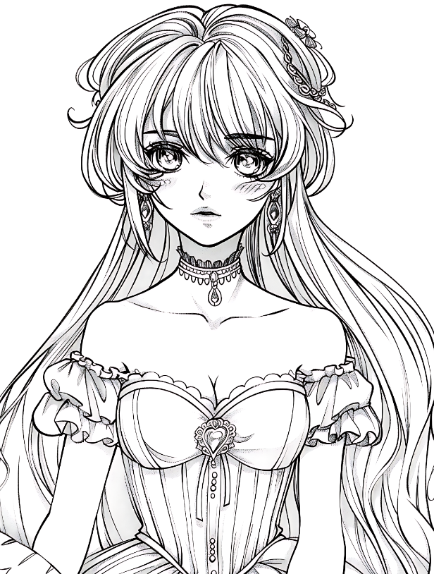 Anime Princess Coloring Pages