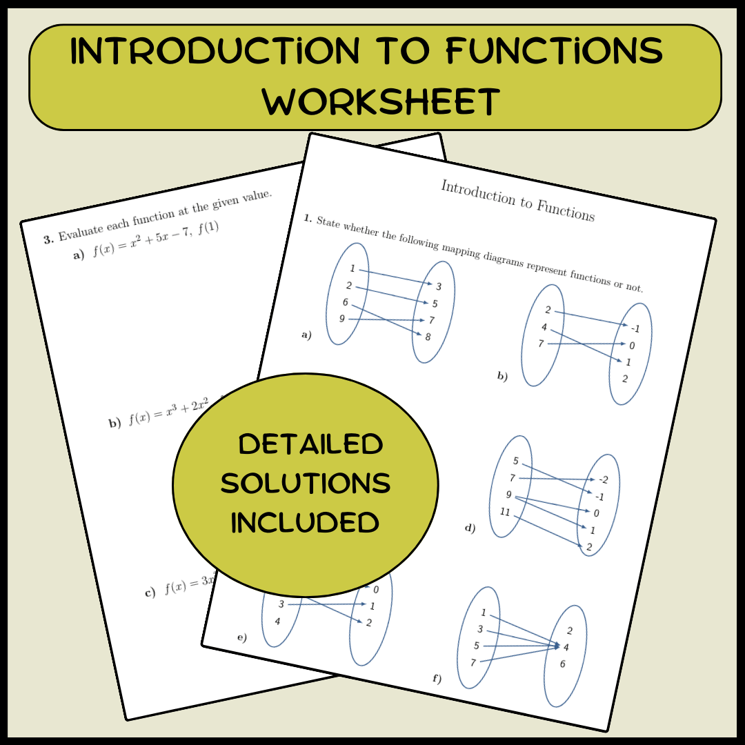 Mathamaniacs - Function Worksheets
