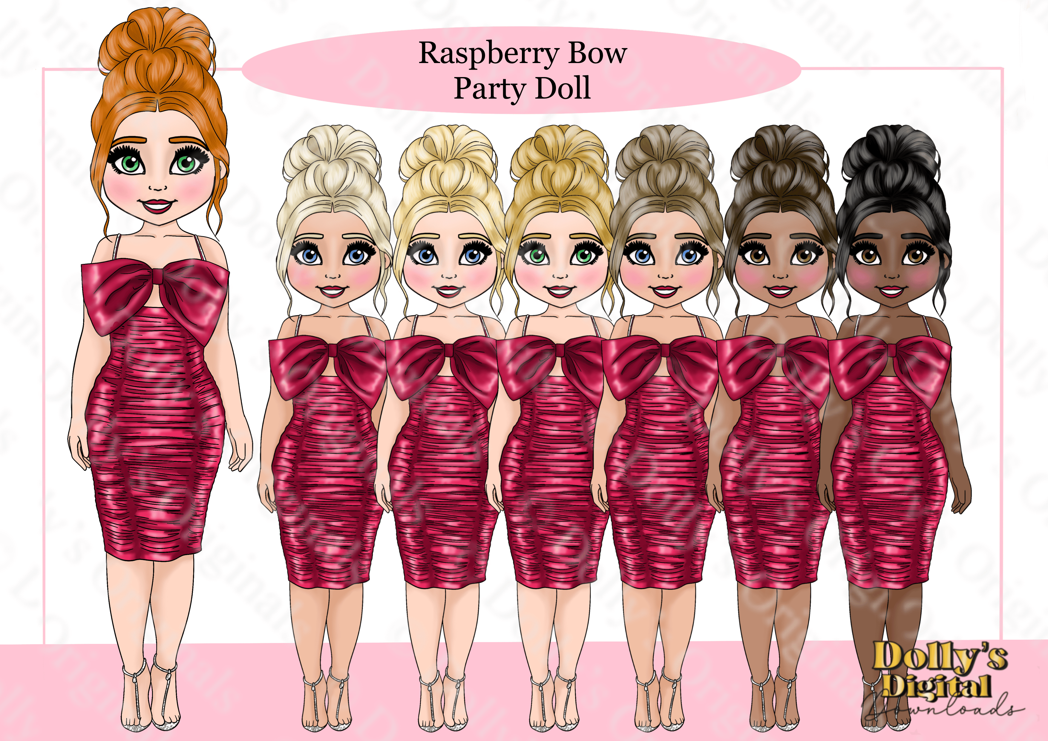 Raspberry Bow Party Doll - Payhip