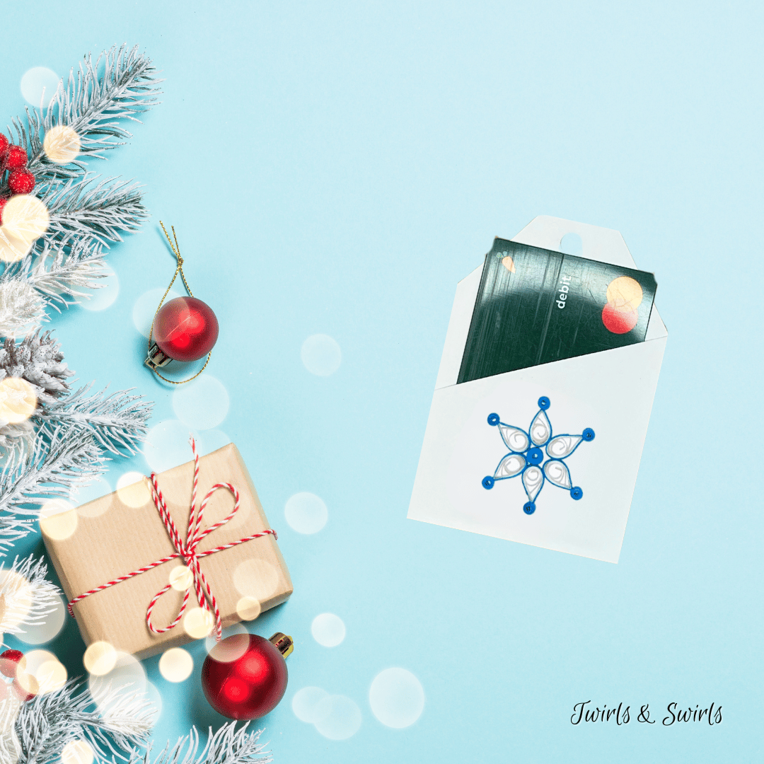 Snowflake Gift Card/Cash Pocket - Blue - Payhip