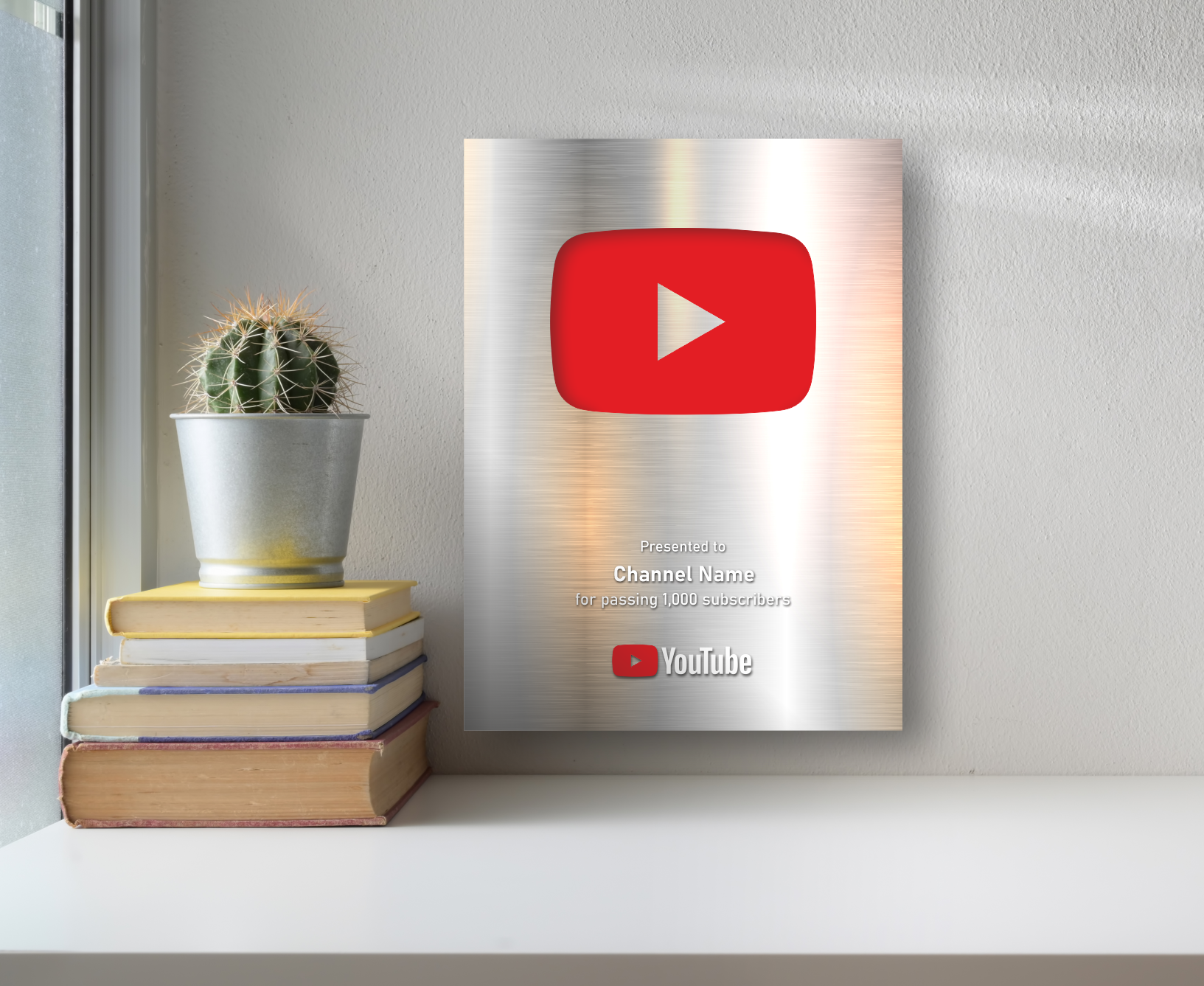 Youtube Custom award Play Button display acrylic plaque personalization ...