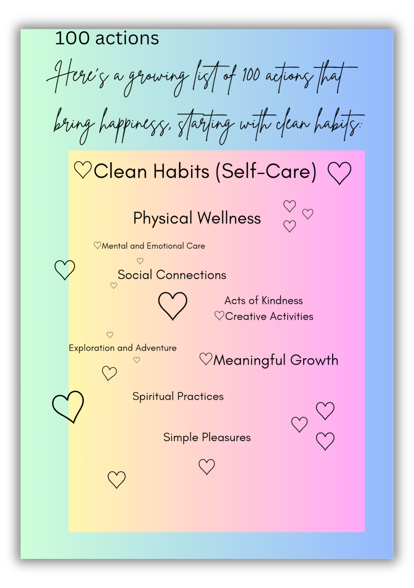 100 actions to do to become happy