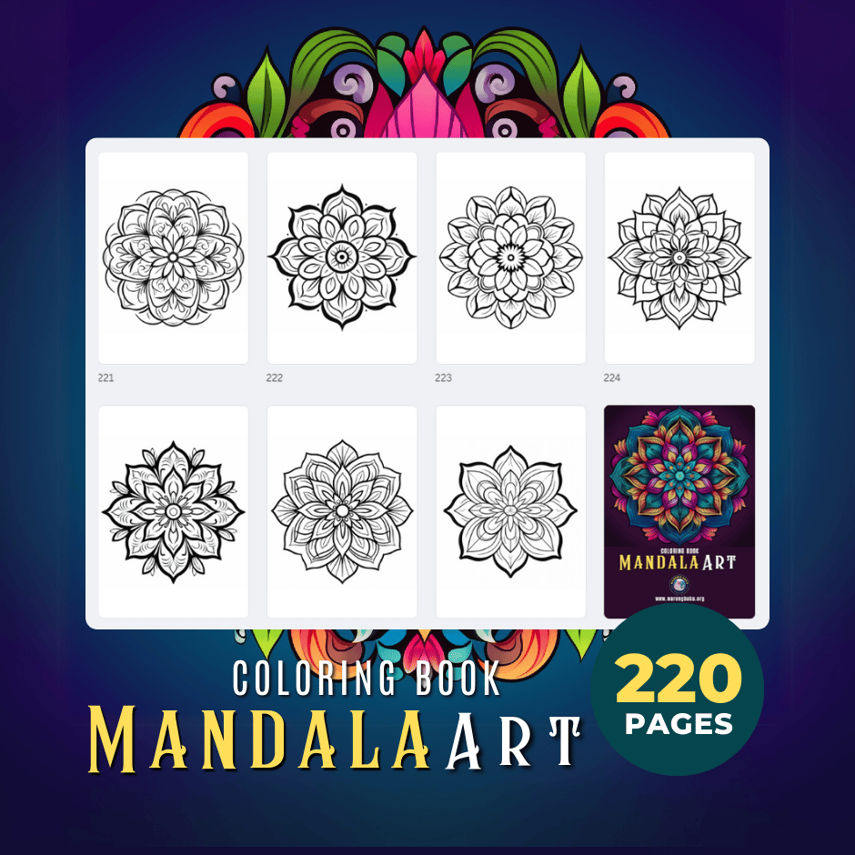 Adult Coloring Book Mandala Art - Warong Buku