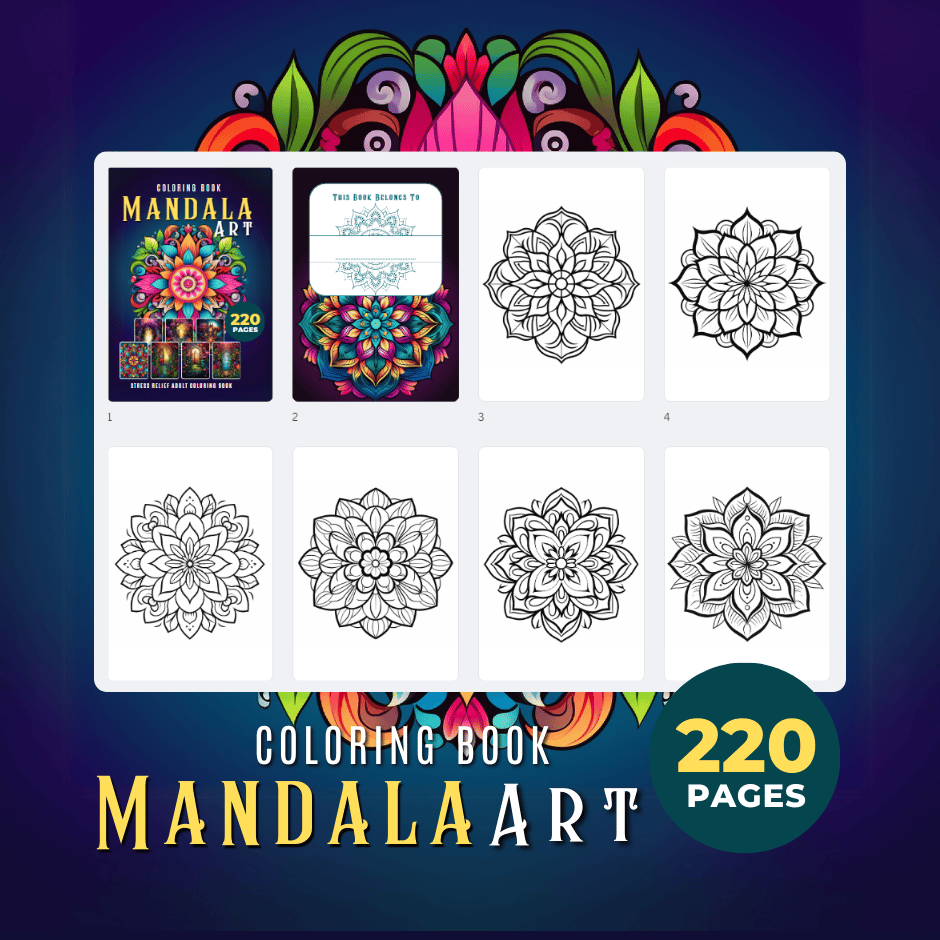 Adult Coloring Book Mandala Art - Warong Buku