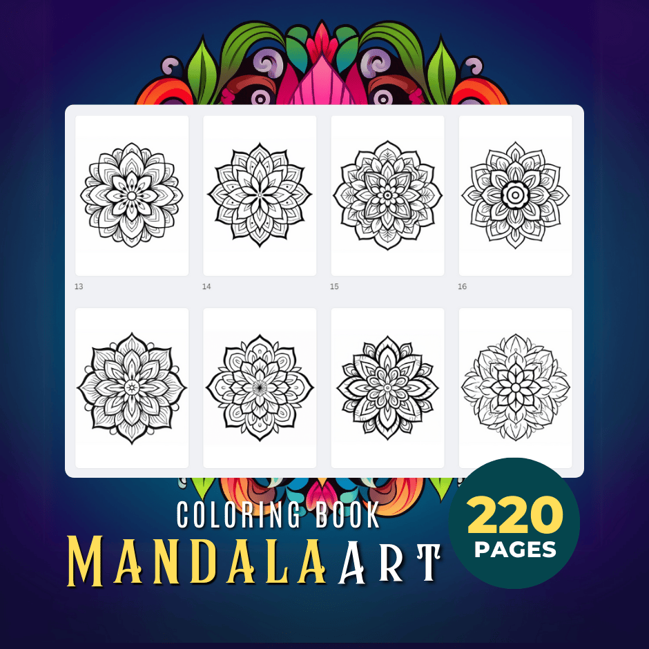 Adult Coloring Book Mandala Art - Warong Buku