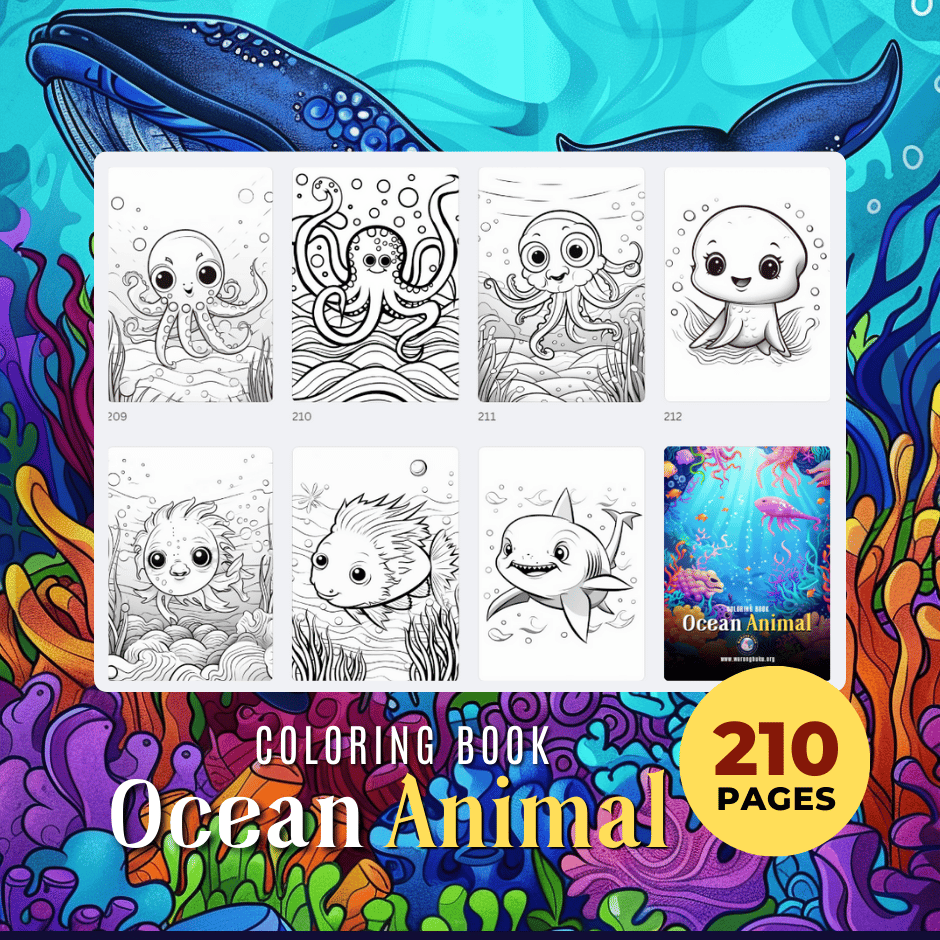 Coloring Book Ocean Animal