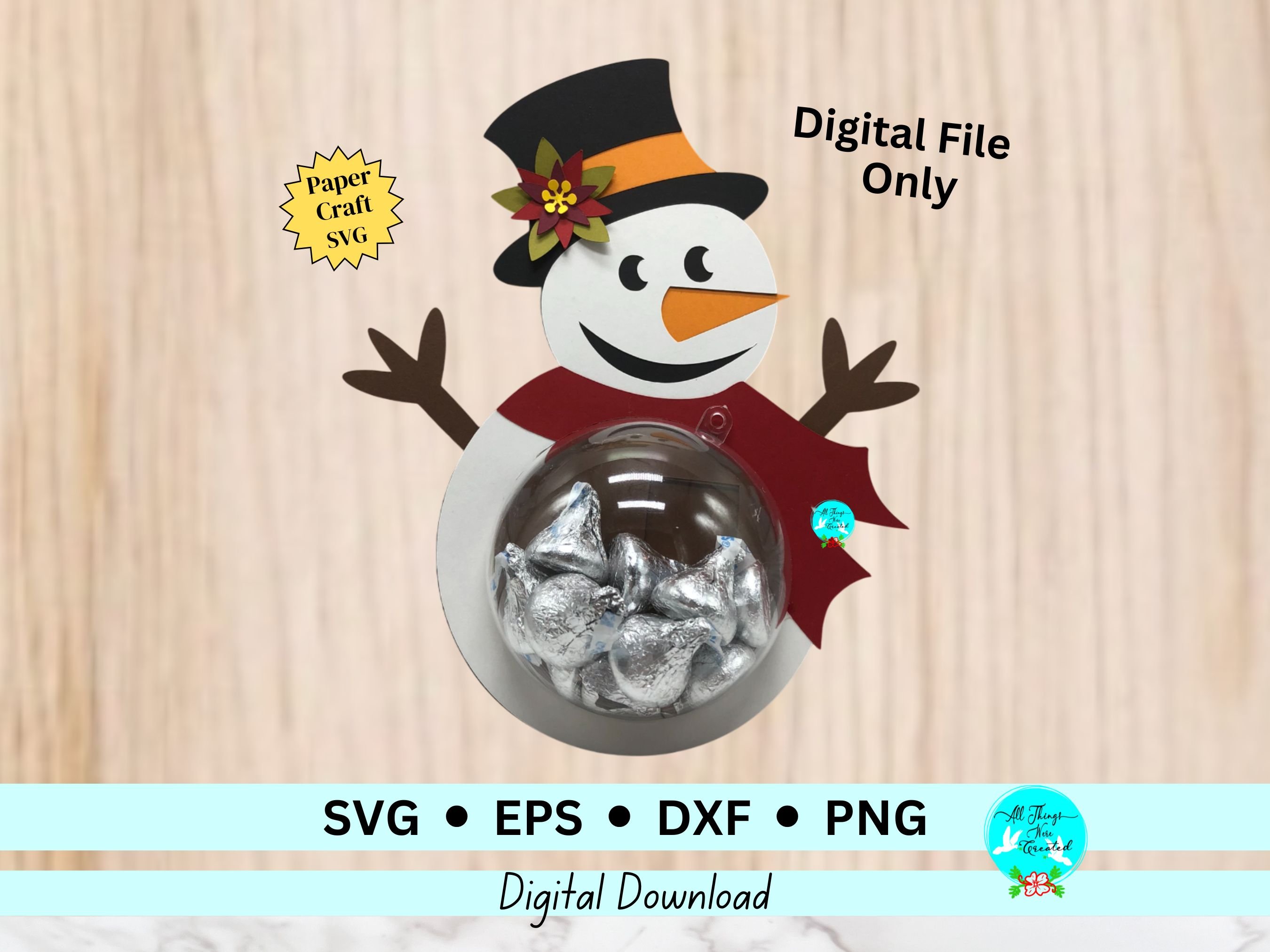 Stuffer Svg Christmas Snowman Candy Dome with Opening Mechanism DIGITAL svg Cut ...