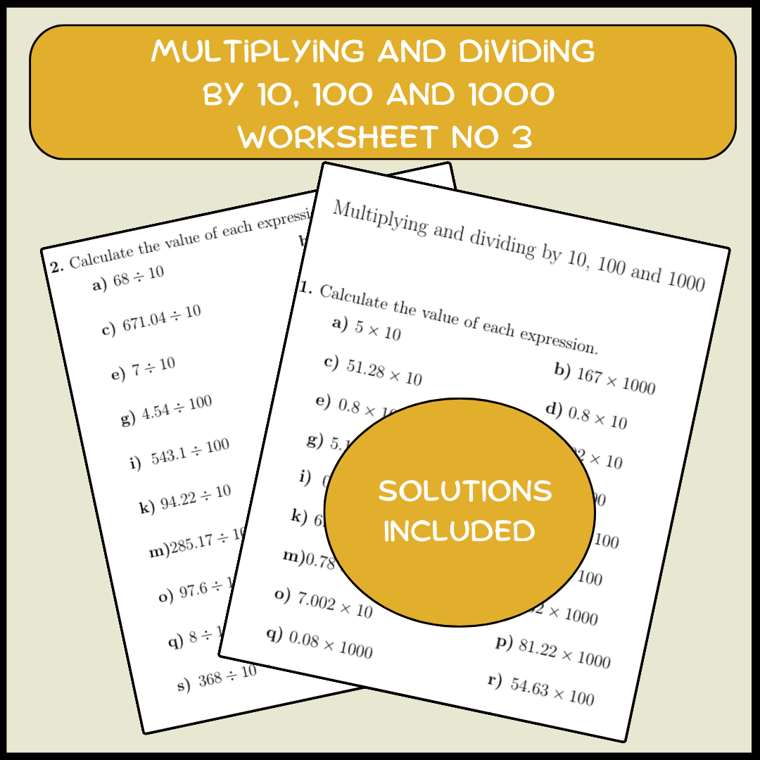 Ordering numbers up to 1000 worksheet (with solutions)