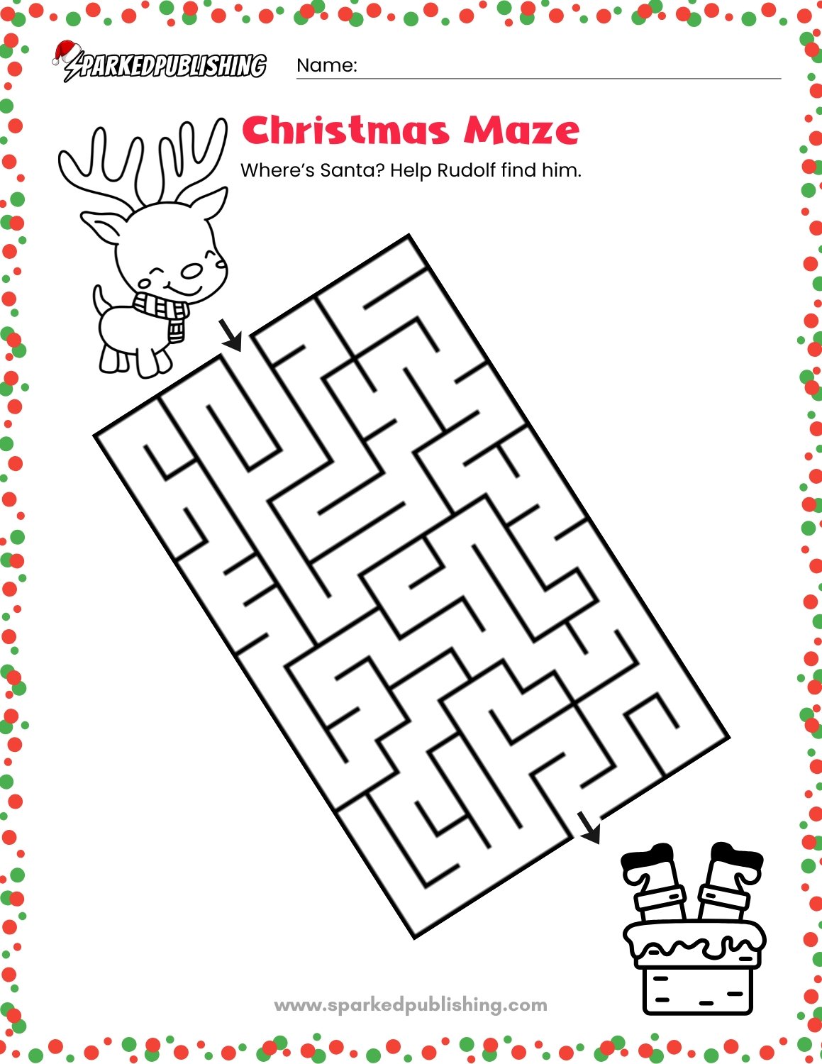 Christmas Maze - Free Printable Activities