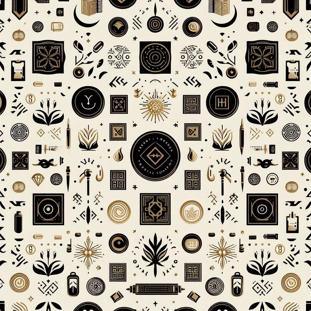 repeating pattern featuring minimalist monograms