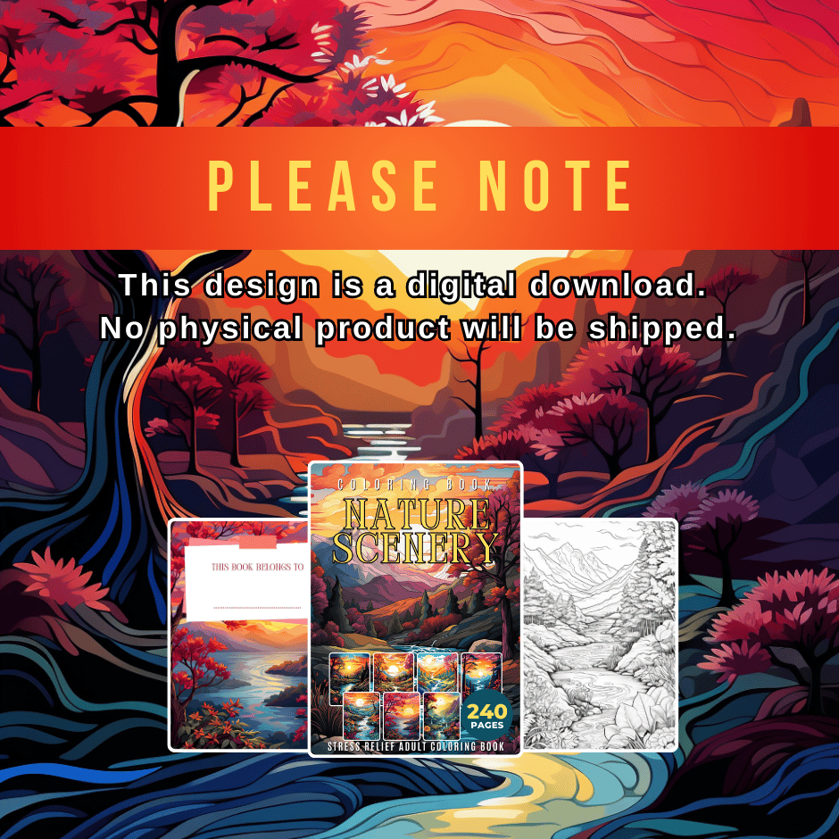 Adult Coloring Book Nature Scenery - Warong Buku