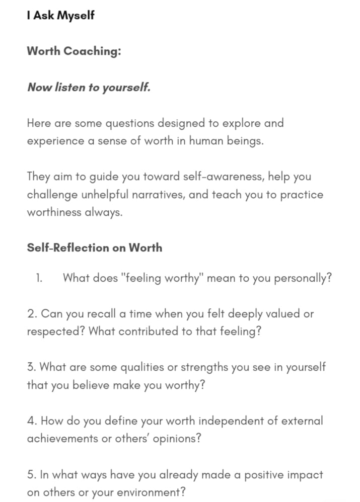 ask myself coaching Qs