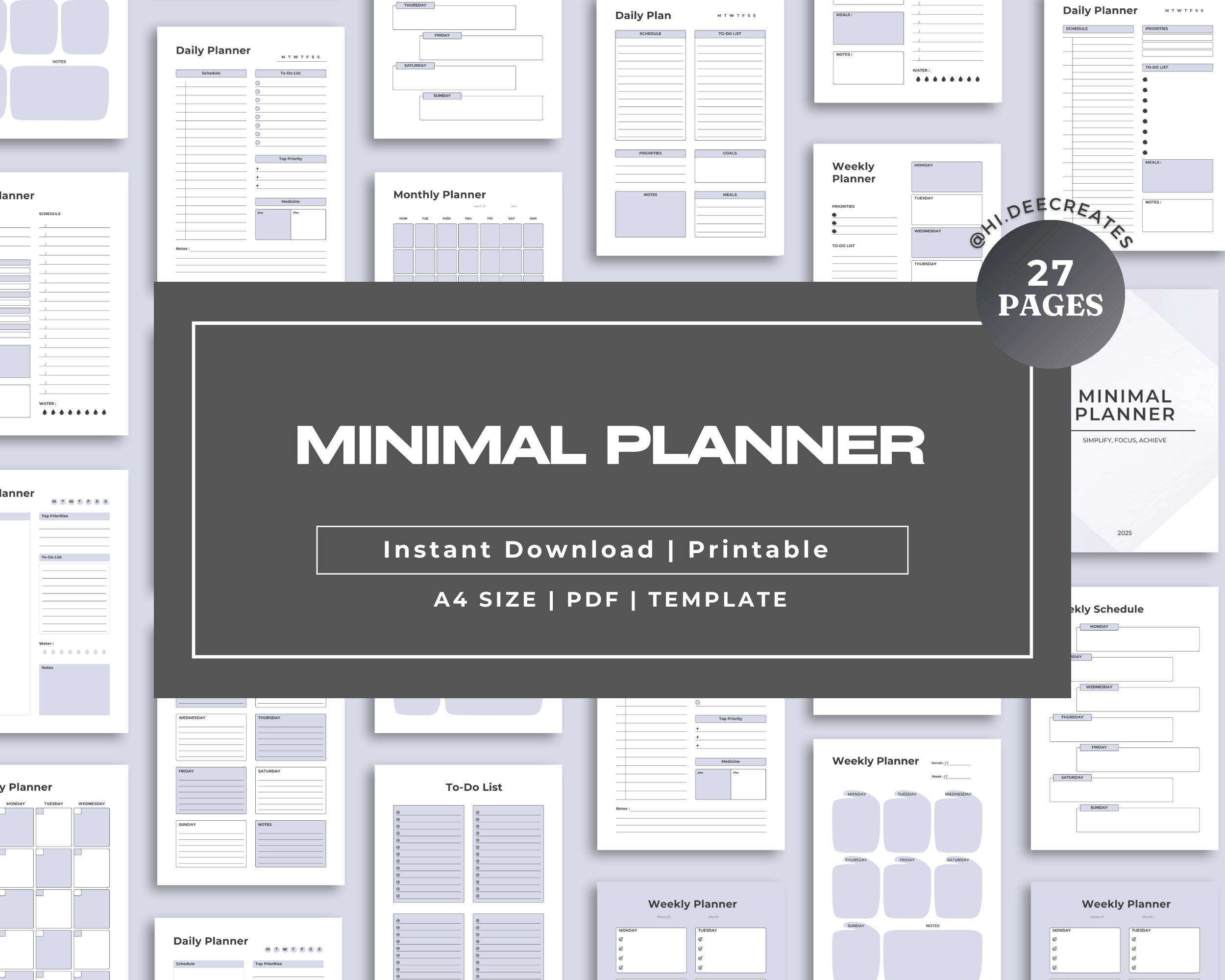 Minimal Planner | Printable & Editable Templates - Payhip