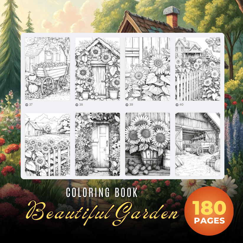 Adult Coloring Book Beautiful Garden - Warong Buku ebook
