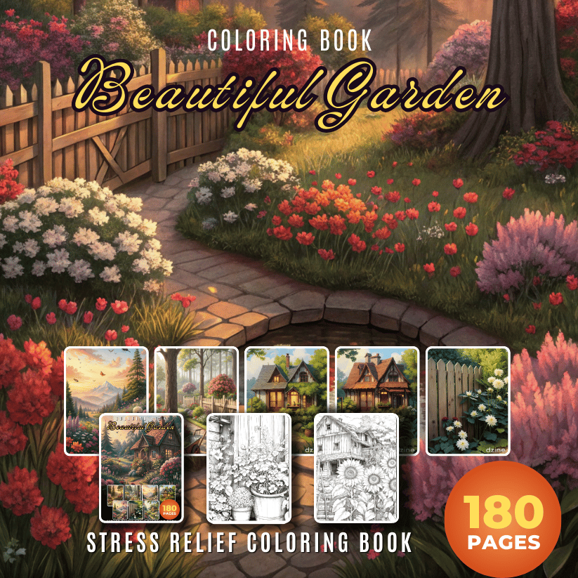 Adult Coloring Book Beautiful Garden - Warong Buku ebook