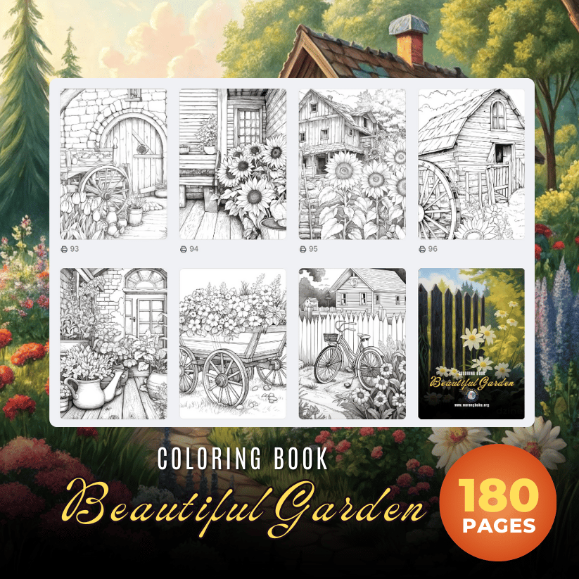 Adult Coloring Book Beautiful Garden - Warong Buku ebook