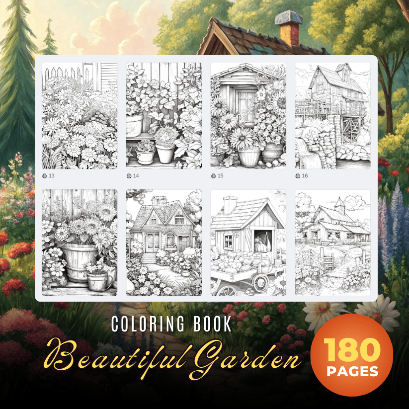Adult Coloring Book Beautiful Garden - Warong Buku ebook