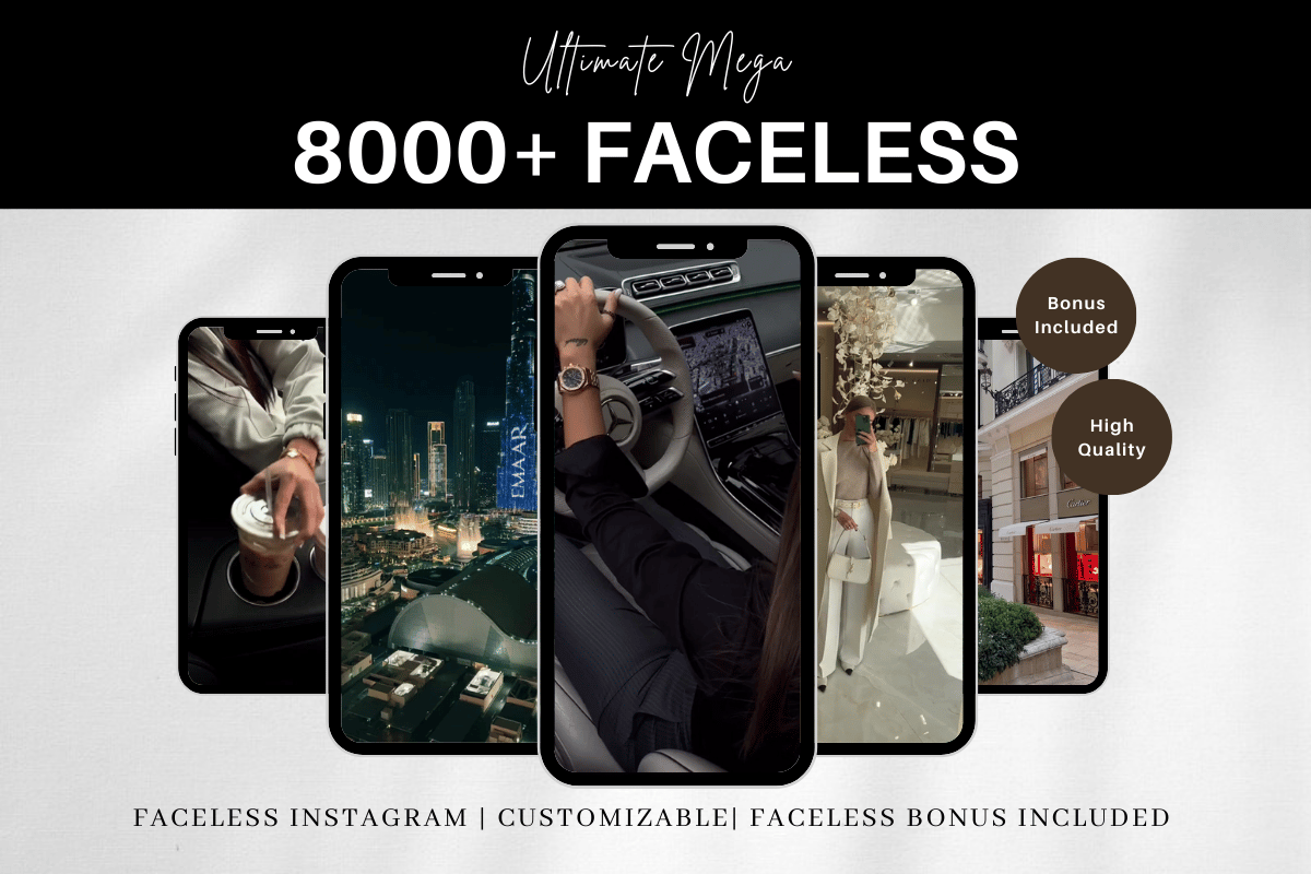 8000+ Faceless Reels Bundle – the ultimate collection for ambitious creators and entrepreneurs! These aesthetic, luxury, and melanin-inspired Instagram videos are perfect for showcasing your brand in a faceless yet impactful way.