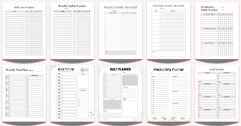Habit and Routine Printable Bundle, A4/US Letter