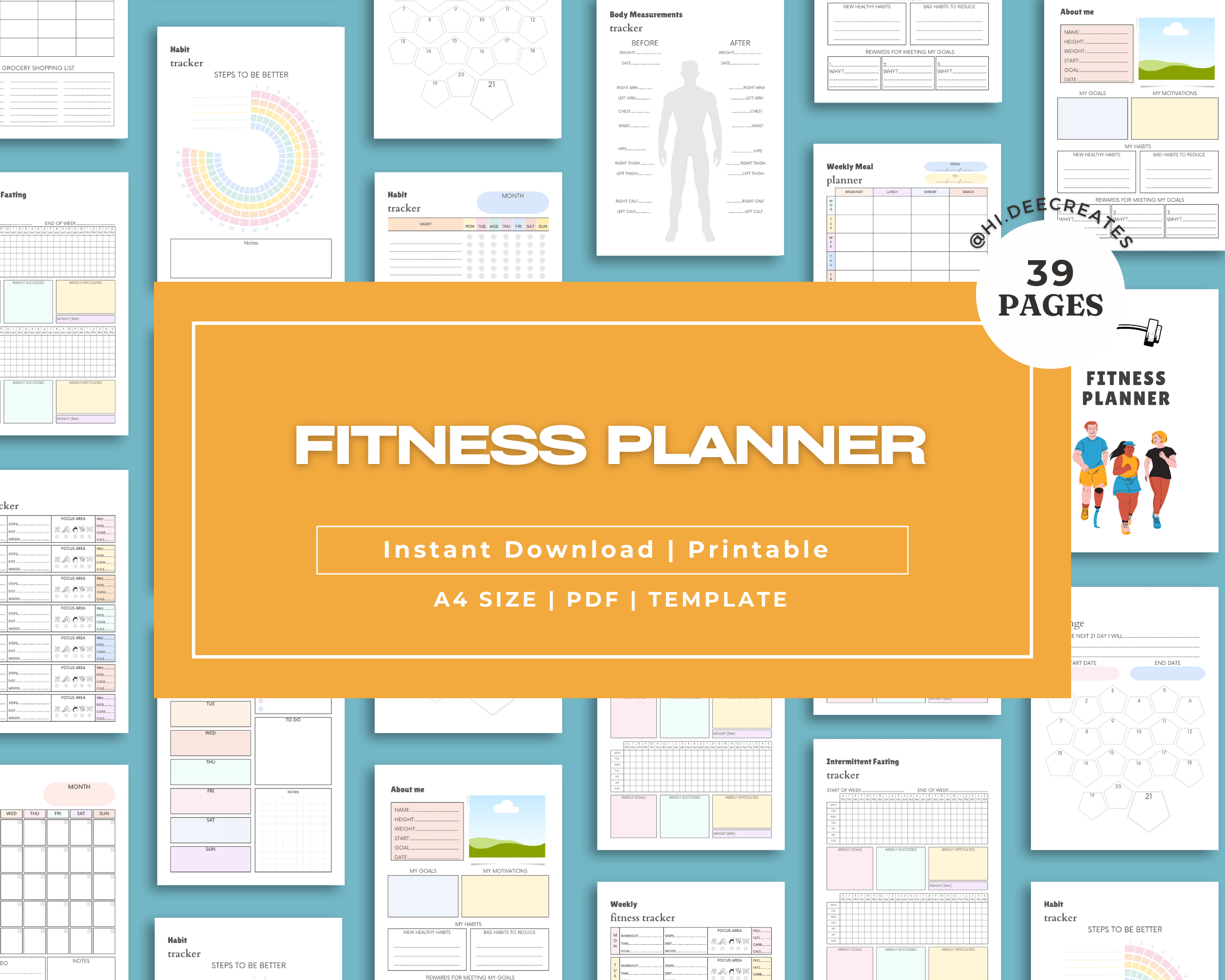 Fitness Planner | Printable & Editable Templates - Payhip