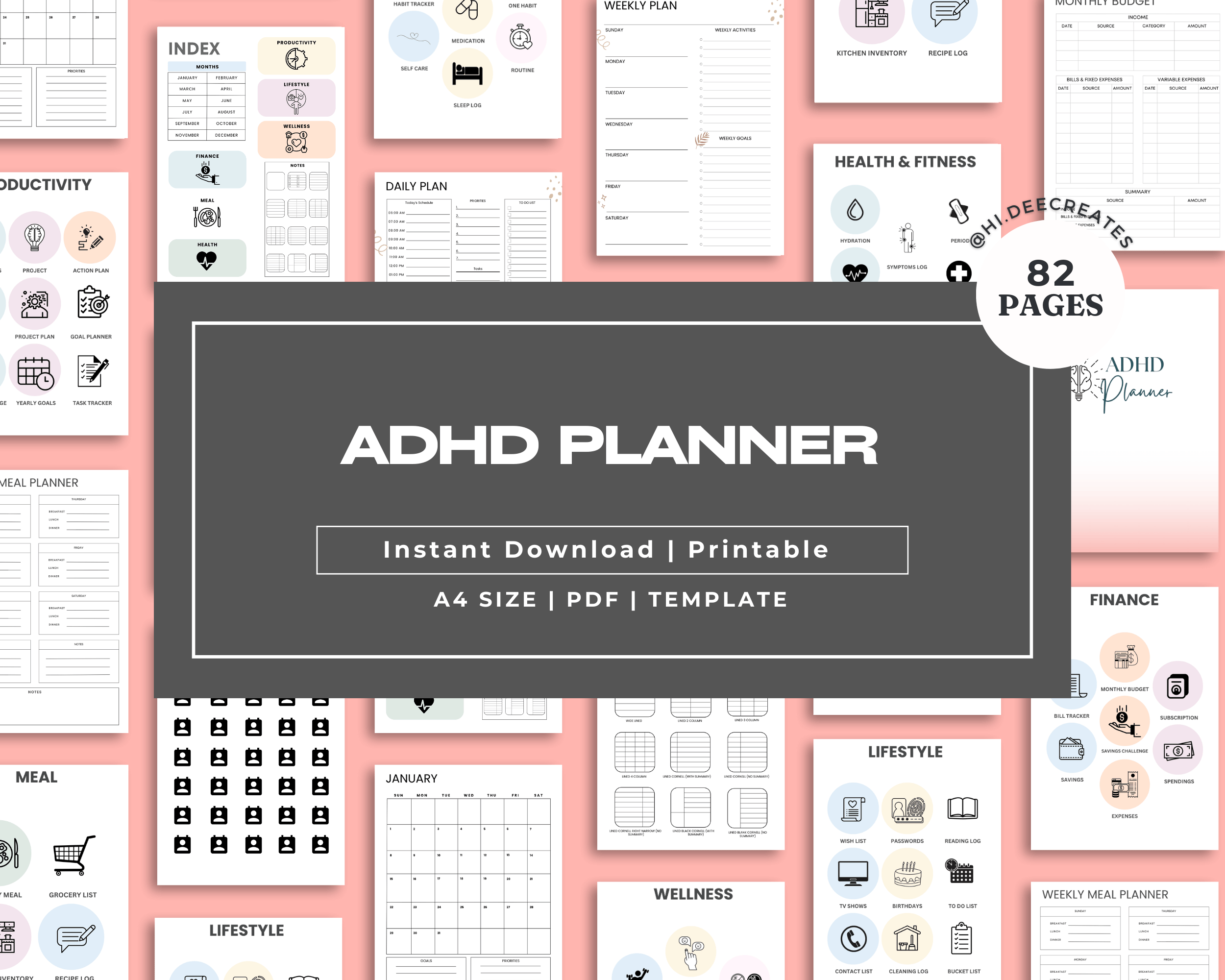 ADHD Planner | Printable & Editable Templates - Payhip