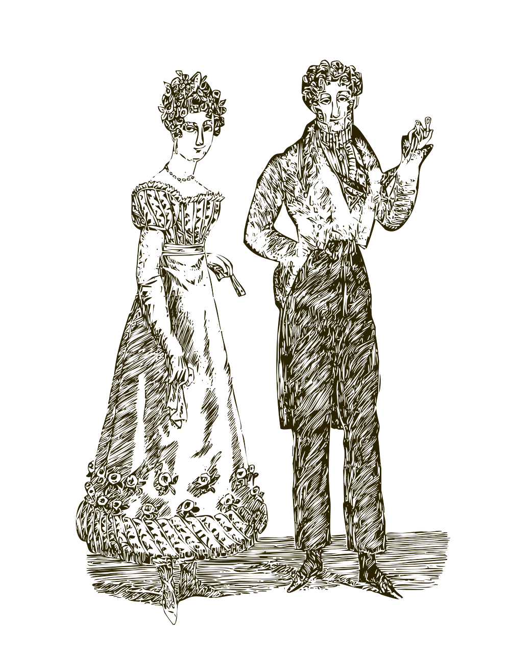 Arte lineal-pareja clásica