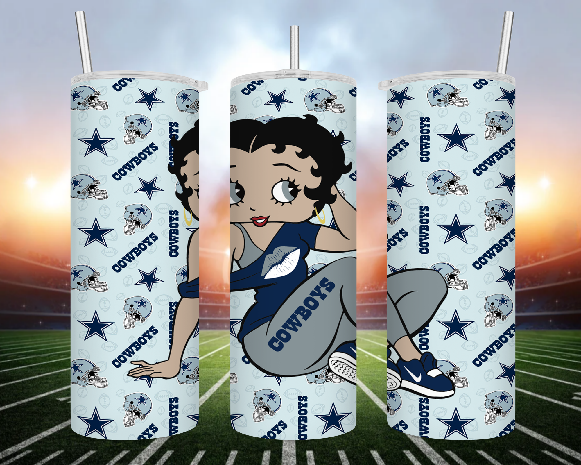 20oz Skinny Tumbler Sublimation Transfer – Ready To Press – Dallas Cowboys Football