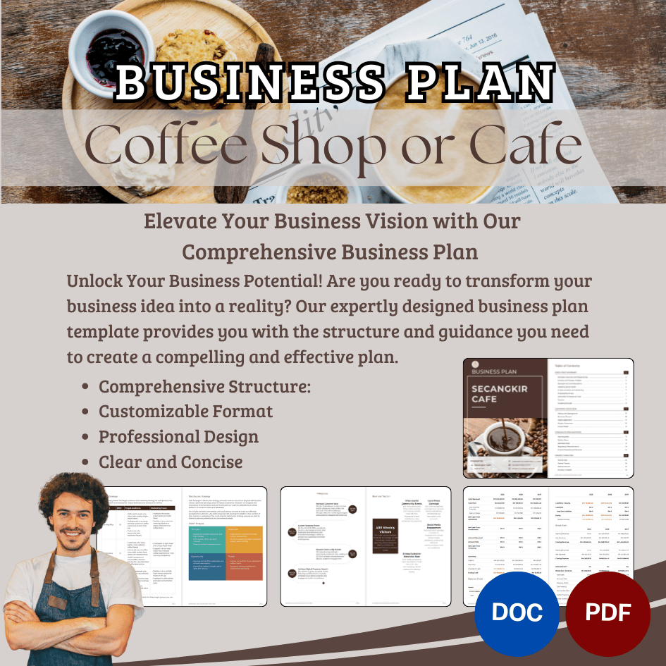 BUSINESS PLAN TEMPLATE - Sample for Coffee Shop or Cafe, Warong Buku