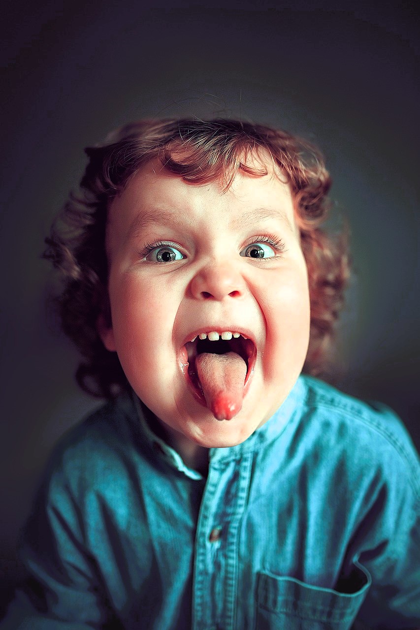 Niños, divertido y lengua