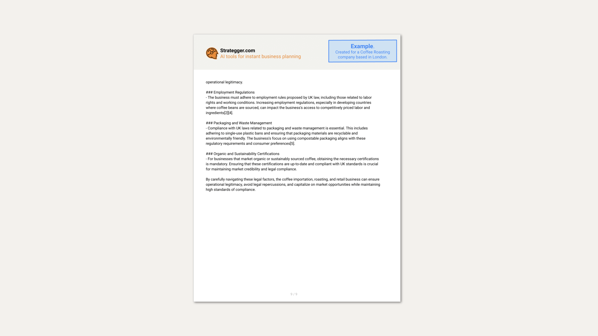 Example of a PESTEL analysis generated by Strategger.com's AI-powered Business Analysis Generator. This image showcases key insights into political, economic, social, technological, environmental, and legal factors, demonstrating how the tool provides quick, automated, and data-driven business analysis. Strategger.com’s AI technology helps businesses streamline strategic planning, enhance decision-making, and drive growth with tailored, actionable insights."  Keywords List (for SEO purposes):  PESTEL analysis generator AI-driven business analysis Business strategy tool Automated PESTEL analysis AI business insights Strategic planning tool Data-driven decision making Tailored business analysis PESTEL analysis example Business planning automation Growth strategy Business performance analysis AI-powered business tools Business insights software
