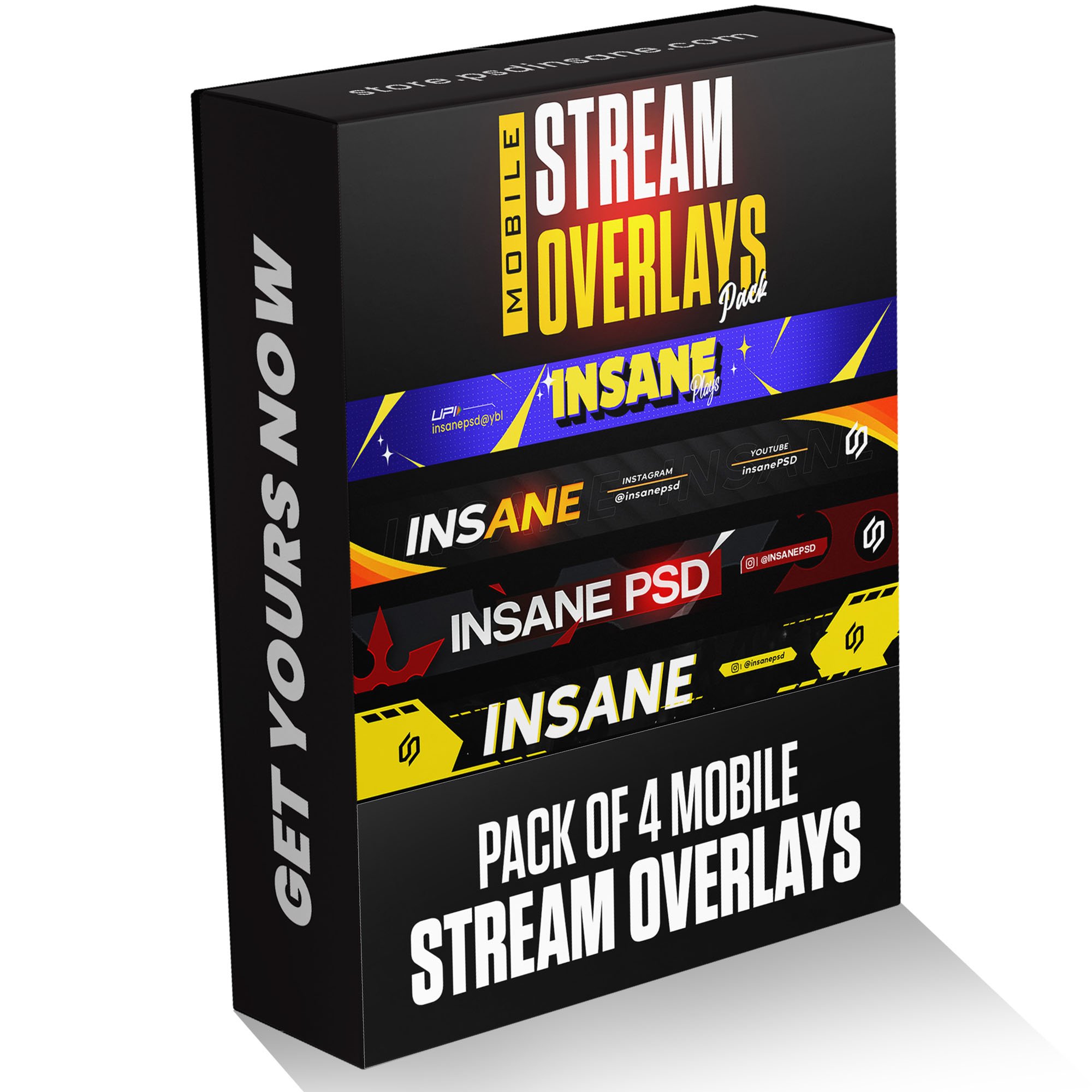 Pack of 4 Mobile Stream Overlays