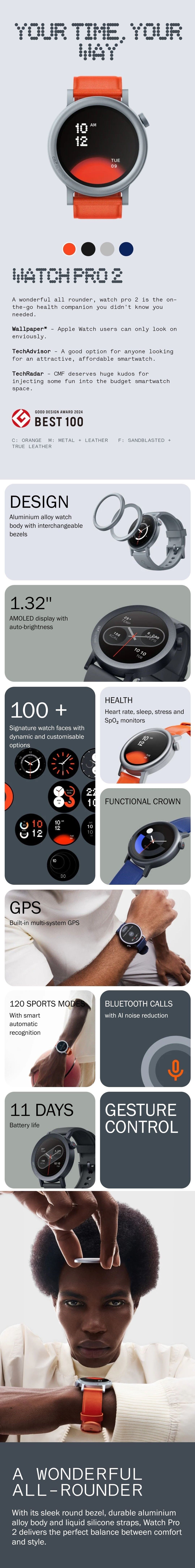 CMF by Nothing Watch Pro 2 Rounder Smart Watch GPS Fitness Tracker