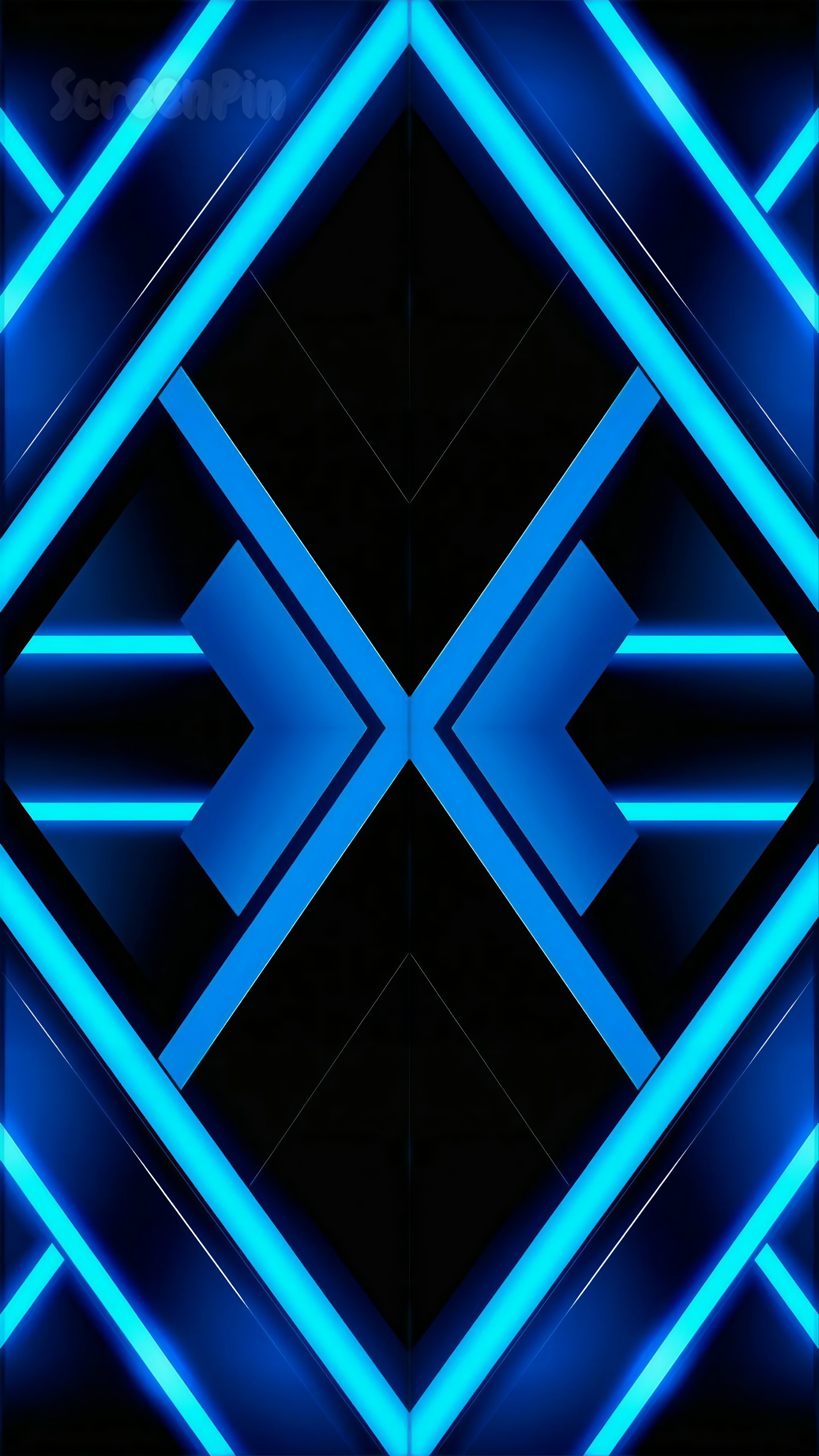 Neon Blue hitech-inspired geometric pattern - modern aesthetic backround