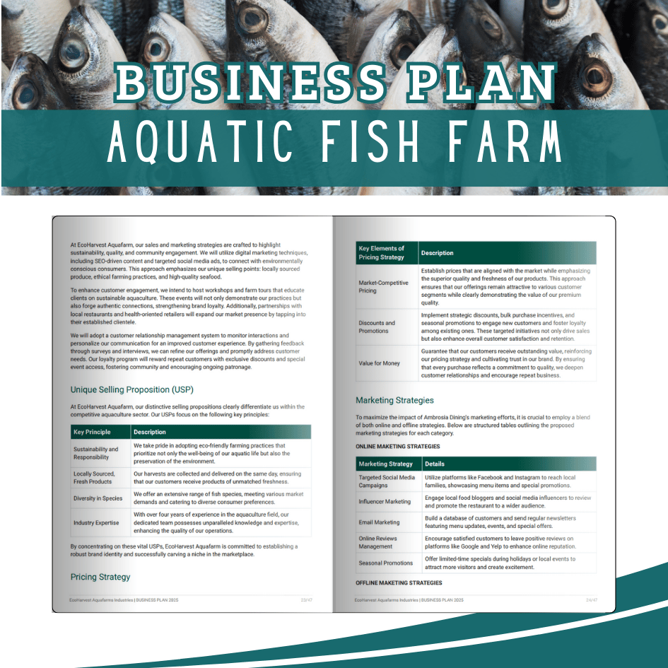 BUSINESS PLAN TEMPLATE - Aquatic Fish Farm, Warong Buku