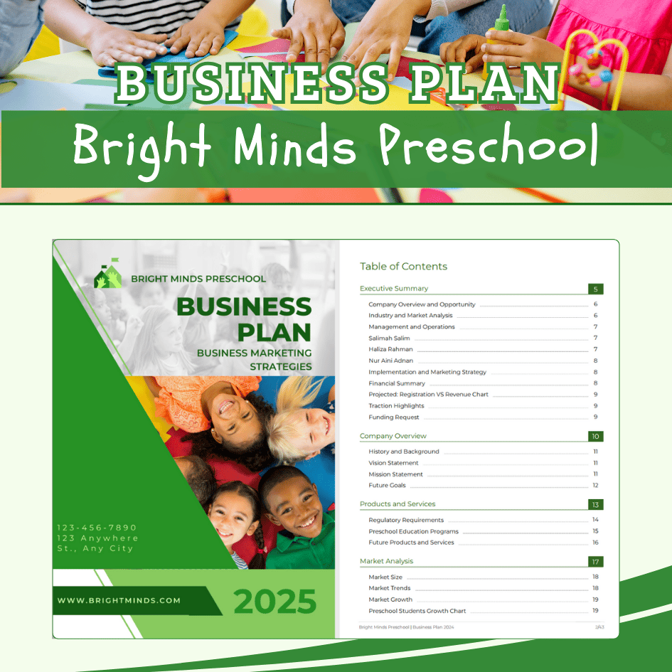 BUSINESS PLAN TEMPLATE - Preschool & Day Care, Warong Buku