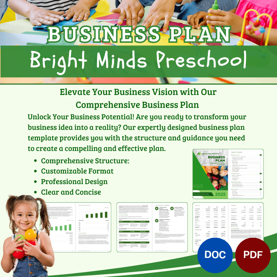 BUSINESS PLAN TEMPLATE - Preschool & Day Care, Warong Buku